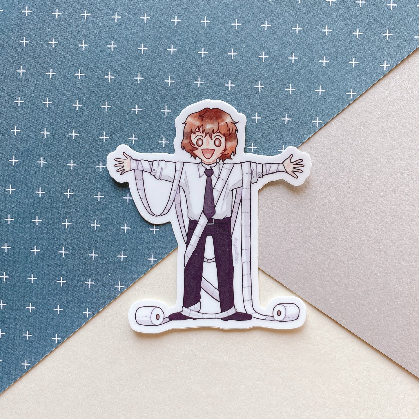 BSD Toilet Paper Dazai Vinyl Sticker