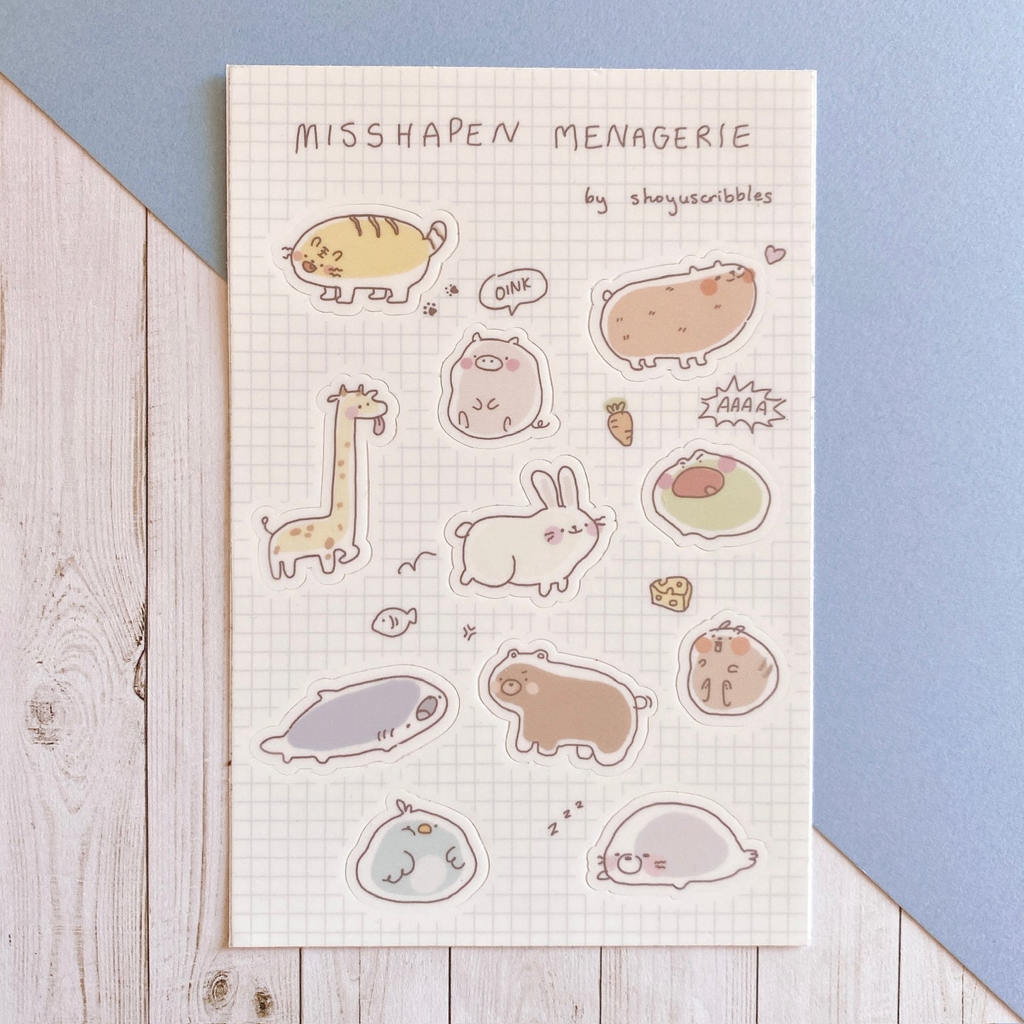 Misshapen Menagerie Sticker Sheet
