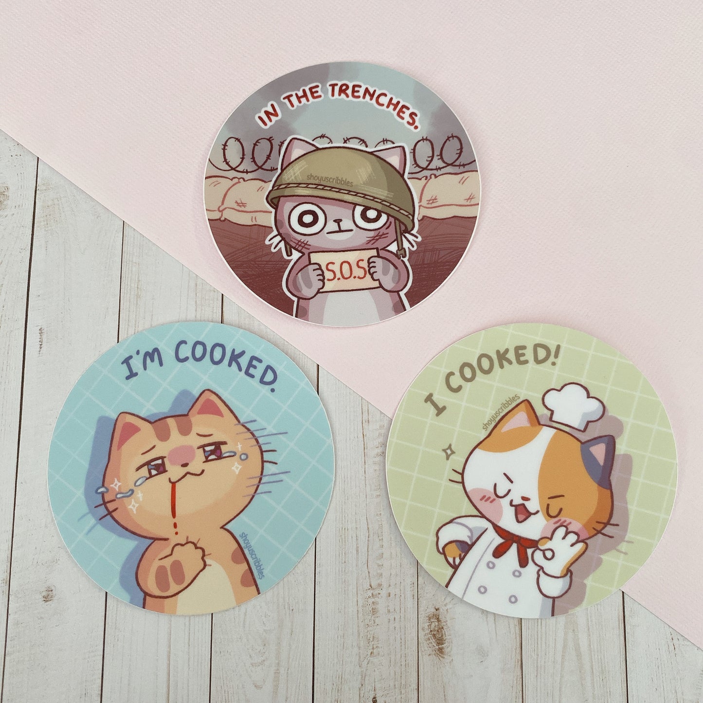 Round Cat Stickers
