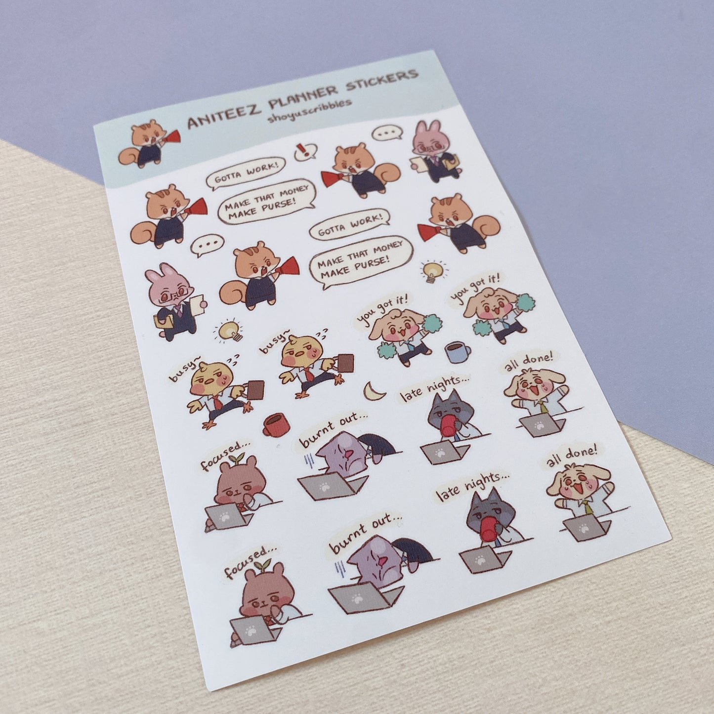 ATEEZ Gotta Work! Sticker Sheet