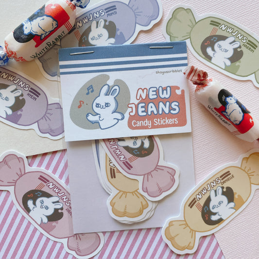 NewJeans White Rabbit Candy Sticker Pack