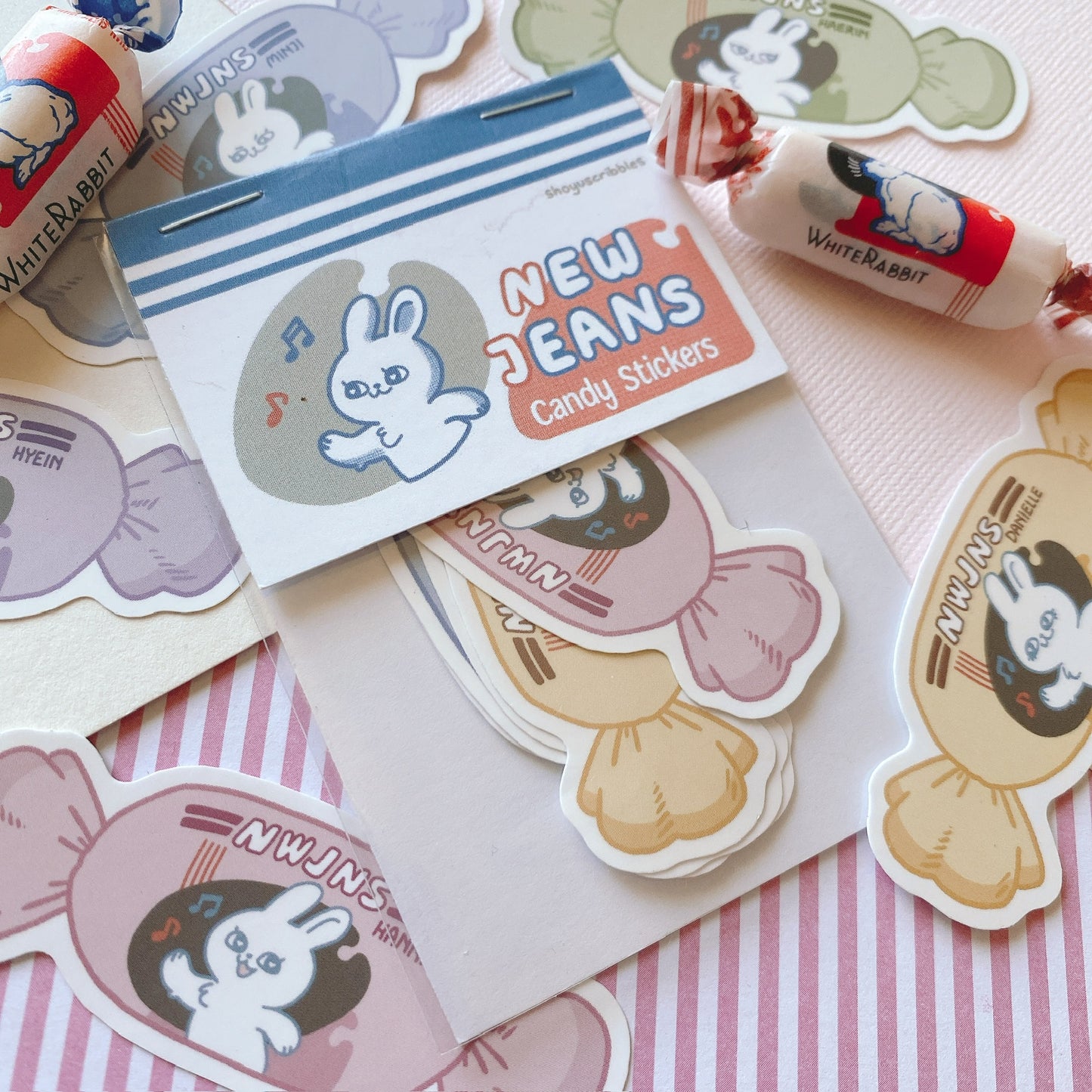 NewJeans White Rabbit Candy Sticker Pack