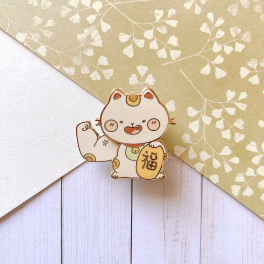 Lucky Cat Enamel Pin