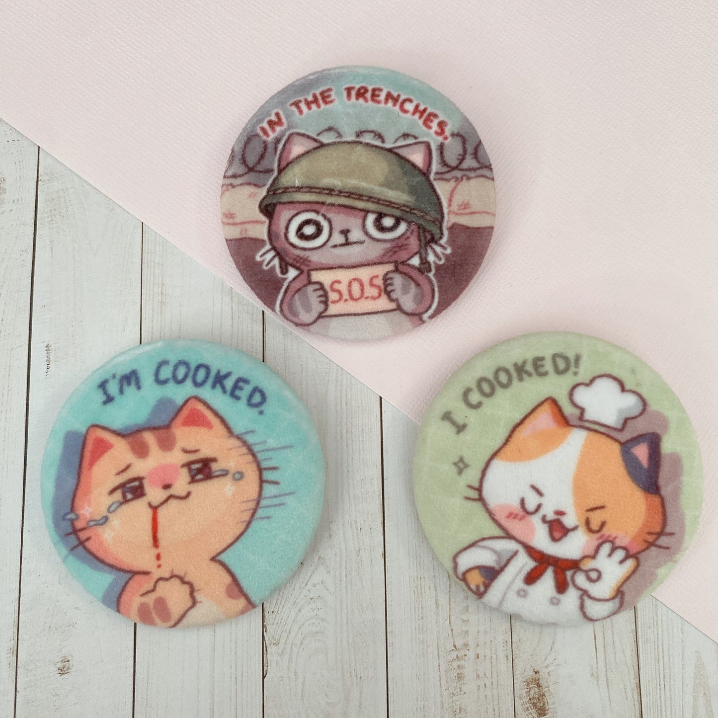 Silly Cat Plush Badges
