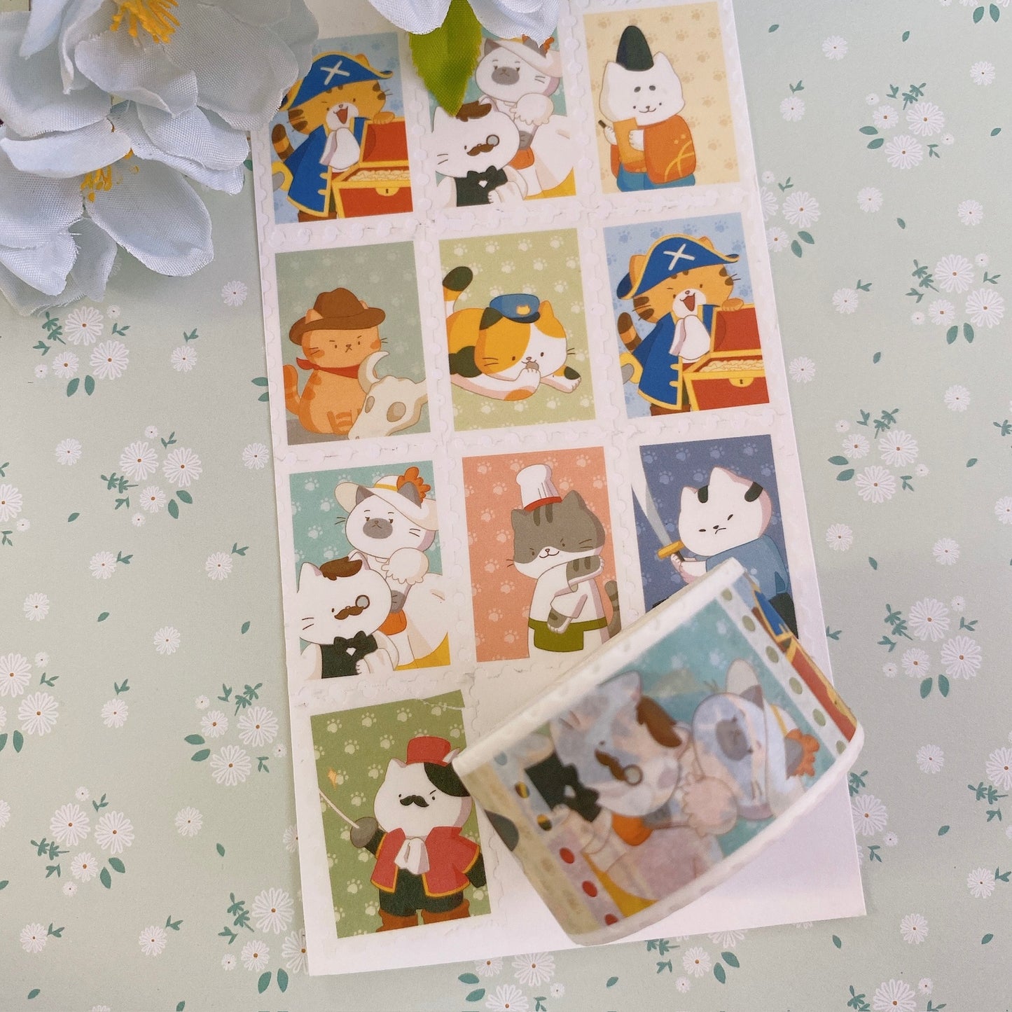 Neko Atsume Cat Stamp Washi Tape