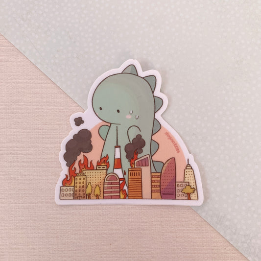 Blue Dinosaur Vinyl Sticker