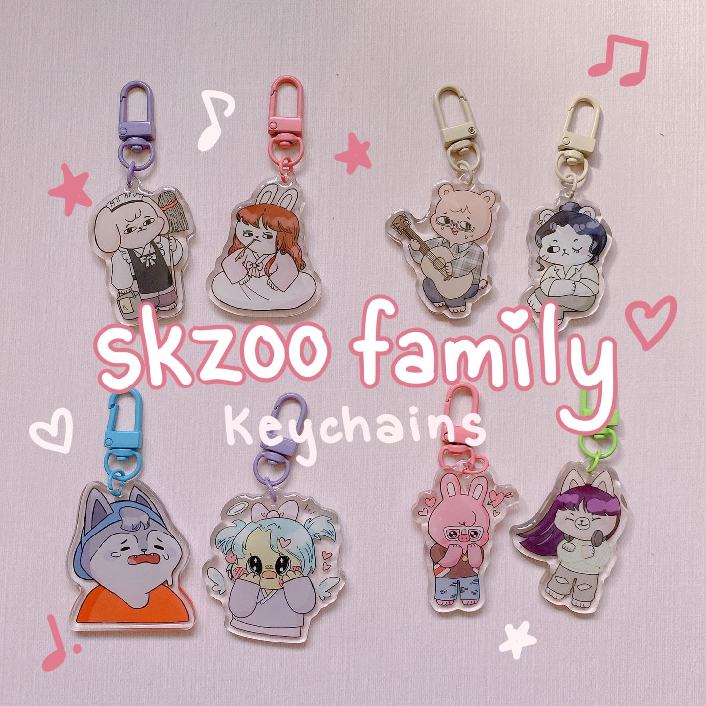 Stray Kids Skzoo Family Acrylic Keychains